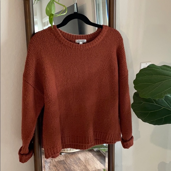 Wild Honey Burnt Orange Chunky Sweater - Picture 2 of 4